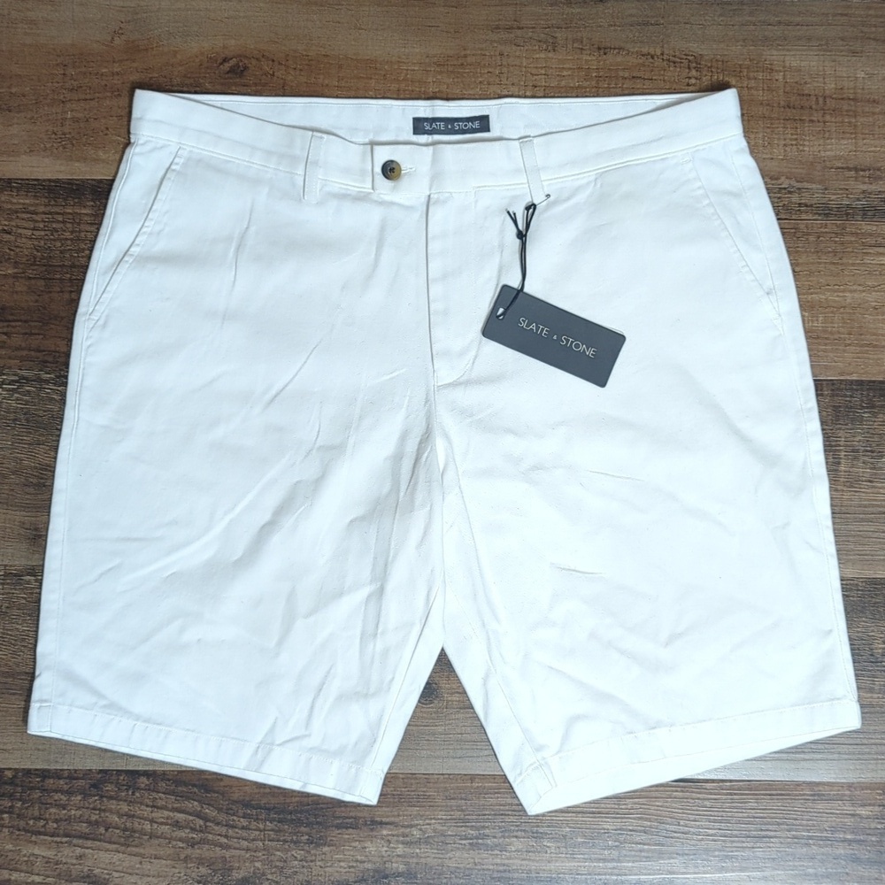 NWT Slate & Stone Tab Closure Shorts size 36x10" in Brilliant White